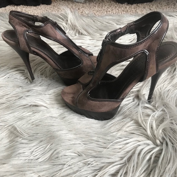 Brown zipper stiletto heels - Picture 3 of 4